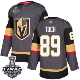 Wholesale Cheap Adidas Golden Knights #89 Alex Tuch Grey Home Authentic 2018 Stanley Cup Final Stitched NHL Jersey