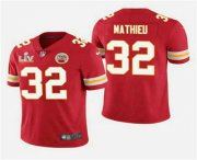 Wholesale Cheap Men's Kansas City Chiefs #32 Tyrann Mathieu Red 2021 Super Bowl LV Vapor Untouchable Stitched Nike Limited NFL Jersey