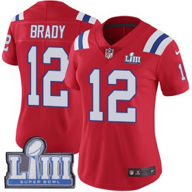 Wholesale Cheap Nike Patriots #12 Tom Brady Red Alternate Super Bowl LIII Bound Women\'s Stitched NFL Vapor Untouchable Limited Jersey