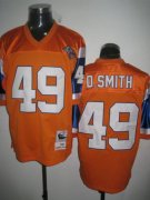 Wholesale Cheap Mitchel & Ness Broncos #49 Dennis Smith Orange Stitched Throwback NFL Jersey