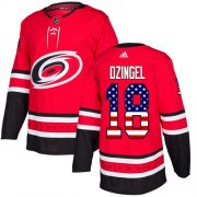 Wholesale Cheap Adidas Hurricanes #18 Ryan Dzingel Red Home Authentic USA Flag Stitched NHL Jersey