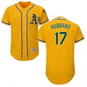 Wholesale Cheap Athletics #17 Glenn Hubbard Gold Flexbase Authentic Collection Stitched MLB Jersey