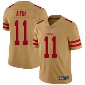 Wholesale Cheap Nike 49ers #11 Brandon Aiyuk Gold Youth Stitched NFL Limited Inverted Legend Jersey