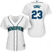 Wholesale Cheap Mariners #23 Nelson Cruz White Home Women's Stitched MLB Jersey