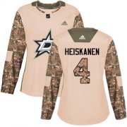 Wholesale Cheap Adidas Stars #4 Miro Heiskanen Camo Authentic 2017 Veterans Day Women's Stitched NHL Jersey