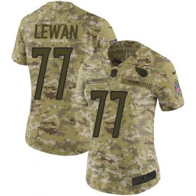 Wholesale Cheap Nike Titans #77 Taylor Lewan Camo Women\'s Stitched NFL Limited 2018 Salute to Service Jersey