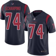 Wholesale Cheap Nike Texans #74 Max Scharping Navy Blue Men's Stitched NFL Limited Rush Jersey