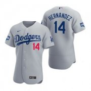 Wholesale Cheap Los Angeles Dodgers #14 Enrique Hernandez Gray 2020 World Series Champions Jersey