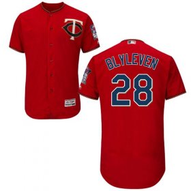 Wholesale Cheap Twins #28 Bert Blyleven Red Flexbase Authentic Collection Stitched MLB Jersey