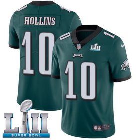 Wholesale Cheap Nike Eagles #10 Mack Hollins Midnight Green Team Color Super Bowl LII Men\'s Stitched NFL Vapor Untouchable Limited Jersey