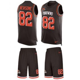 Wholesale Cheap Nike Browns #82 Ozzie Newsome Brown Team Color Men\'s Stitched NFL Limited Tank Top Suit Jersey
