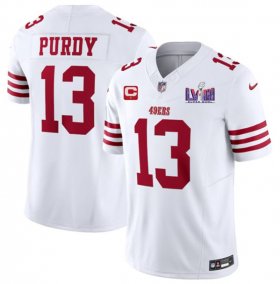 Cheap Men\'s San Francisco 49ers #13 Brock Purdy White 2024 F.U.S.E. Super Bowl LVIII Patch And 1-star C Patch Vapor Untouchable Limited Football Stitched Jersey