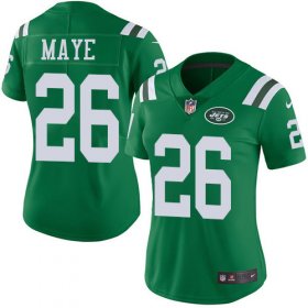 Wholesale Cheap Nike Jets #26 Marcus Maye Green Women\'s Stitched NFL Limited Rush Jersey