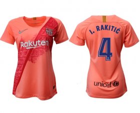 Wholesale Cheap Women\'s Barcelona #4 I.Rakitic Third Soccer Club Jersey