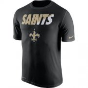 Wholesale Cheap Men's New Orleans Saints Nike Black Legend Staff Practice Performance T-Shirt
