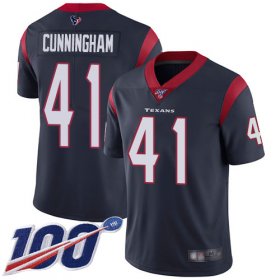 Wholesale Cheap Nike Texans #41 Zach Cunningham Navy Blue Team Color Men\'s Stitched NFL 100th Season Vapor Limited Jersey