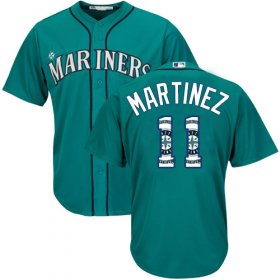 Wholesale Cheap Mariners #11 Edgar Martinez Green Team Logo Fashion Stitched MLB Jersey