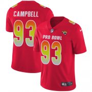 Wholesale Cheap Nike Jaguars #93 Calais Campbell Red Men's Stitched NFL Limited AFC 2018 Pro Bowl Jersey