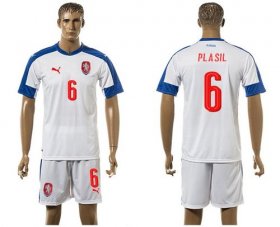 Wholesale Cheap Czech #6 Plasil Away Soccer Country Jersey