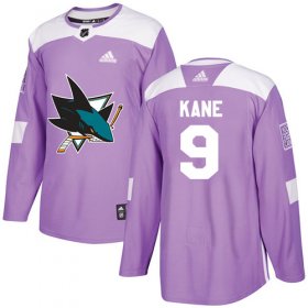 Wholesale Cheap Adidas Sharks #9 Evander Kane Purple Authentic Fights Cancer Stitched Youth NHL Jersey