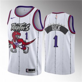 Wholesale Cheap Men\'s Toronto Raptors #1 Gradey Dick White 2023 Draft Classic Edition Stitched Basketball Jersey