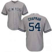 Wholesale Cheap Yankees #54 Aroldis Chapman Grey Road Women's Stitched MLB Jersey