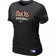 Wholesale Cheap Women's Arizona Diamondbacks Nike Short Sleeve Practice MLB T-Shirt Black