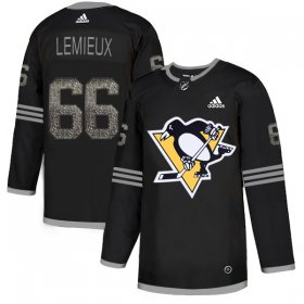 Wholesale Cheap Adidas Penguins #66 Mario Lemieux Black Authentic Classic Stitched NHL Jersey