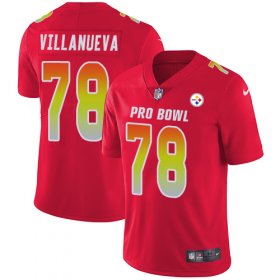 Wholesale Cheap Nike Steelers #78 Alejandro Villanueva Red Men\'s Stitched NFL Limited AFC 2019 Pro Bowl Jersey