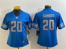 Cheap Women\'s Detroit Lions #20 Barry Sanders Blue Vapor Limited Stitched Football Jersey(Run Smaller)