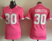 Wholesale Cheap Nike Rams #30 Todd Gurley Pink Women's Stitched NFL Elite Bubble Gum Jersey