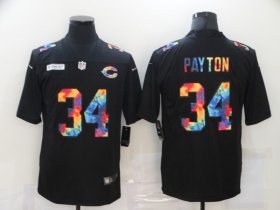 Wholesale Cheap Men\'s Chicago Bears #34 Walter Payton Multi-Color Black 2020 NFL Crucial Catch Vapor Untouchable Nike Limited Jersey