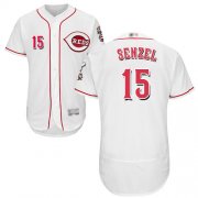 Wholesale Cheap Reds #15 Nick Senzel White Flexbase Authentic Collection Stitched MLB Jersey