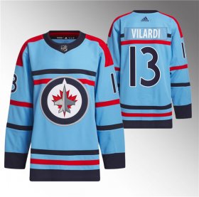 Cheap Men\'s Winnipeg Jets #13 Gabriel Vilardi Light Blue Anniversary Primegreen Stitched Jersey