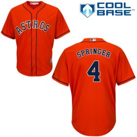 Wholesale Cheap Astros #4 George Springer Orange New Cool Base Stitched MLB Jersey