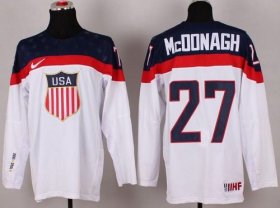 Wholesale Cheap 2014 Olympic Team USA #27 Ryan McDonagh White Stitched NHL Jersey