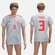 Wholesale Cheap Spain #3 Pique Grey Training Soccer Country Jersey