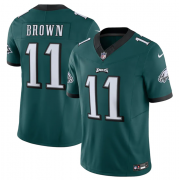 Wholesale Cheap Men's Philadelphia Eagles #11 A.J. Brown Green 2023 F.U.S.E. Vapor Untouchable Limited Stitched Football Jersey