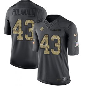 Wholesale Cheap Nike Steelers #43 Troy Polamalu Black Youth Stitched NFL Limited 2016 Salute to Service Jersey