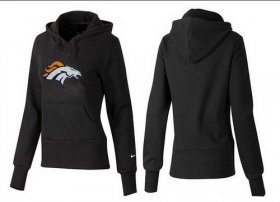Wholesale Cheap Women\'s Denver Broncos Logo Pullover Hoodie Black