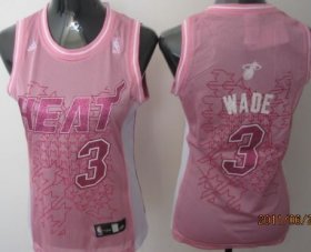 Wholesale Cheap Miami Heat #3 Dwyane Wade Pink Womens Jersey