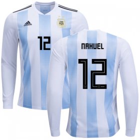 Wholesale Cheap Argentina #12 Nahuel Home Long Sleeves Kid Soccer Country Jersey