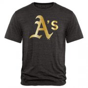 Wholesale Cheap Oakland Athletics Fanatics Apparel Gold Collection Tri-Blend T-Shirt Black