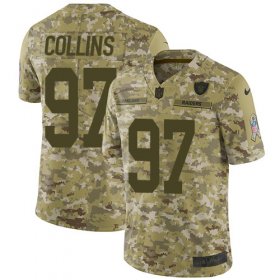 Wholesale Cheap Nike Raiders #97 Maliek Collins Camo Youth Stitched NFL Limited 2018 Salute To Service Jersey