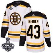 Wholesale Cheap Adidas Bruins #43 Danton Heinen White Road Authentic 2019 Stanley Cup Final Stitched NHL Jersey