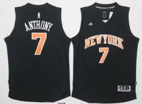 Wholesale Cheap Men\'s New York Knicks #7 Carmelo Anthony Black Stitched 2016 NBA Adidas Revolution 30 Swingman Jersey