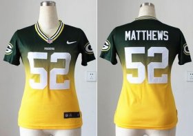 Wholesale Cheap Nike Packers #52 Clay Matthews Green/Gold Women\'s Stitched NFL Elite Fadeaway Fashion Jersey
