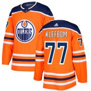 Wholesale Cheap Adidas Oilers #77 Oscar Klefbom Orange Home Authentic Stitched NHL Jersey