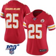 Wholesale Cheap Women's Nike Kansas City Chiefs #25 Clyde Edwards-Helaire Limited Red 100th Vapor Jersey