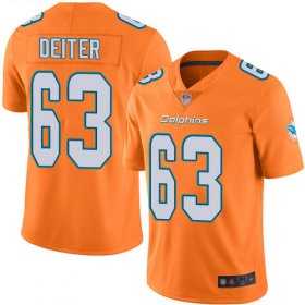 Wholesale Cheap Nike Dolphins #63 Michael Deiter Orange Men\'s Stitched NFL Limited Rush Jersey